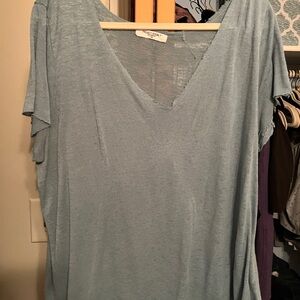 Project Social T Soft Blue V-Neck Tee